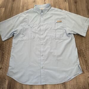 Columbia PFG Shirt Mens Medium Short Sleeve Button Down Fishing Omni-Shade UPF